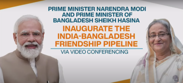 PM Narendra Modi and Bangladesh Prime Minister Sheikh Hasina jointly inaugurated the India-Bangladesh Friendship Pipeline
