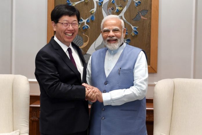 PM Modi with Young Liu, the Chairman of Hon Hai Technology Group (Foxconn)