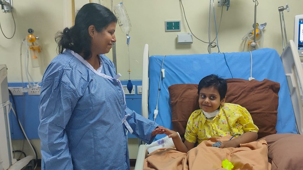 Patient , Aryav Suman with his mother