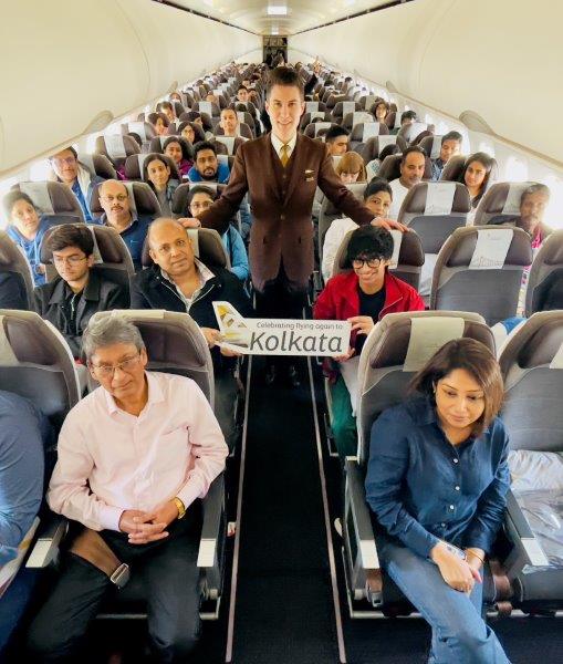Passenger onboard Etihad flight EY256, before departing Abu Dhabi International Airport to Kolkata’s Netaji Subhash Chandra Bose Airport.