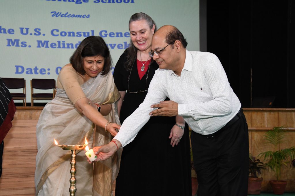 US Consul General Melinda Pavek visits The Heritage School Kolkata