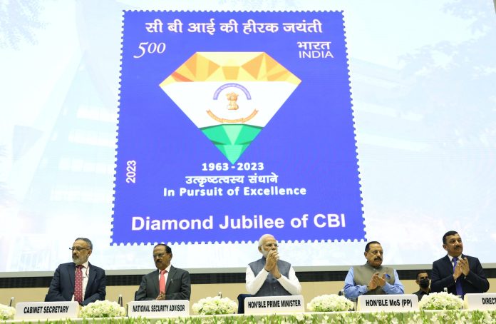 PM inaugurates Diamond Jubilee Celebrations of CBI at Vigyan Bhawan, in New Delhi on April 3, 2023. PM inaugurates Diamond Jubilee Celebrations of CBI at Vigyan Bhawan, in New Delhi on April 3, 2023.