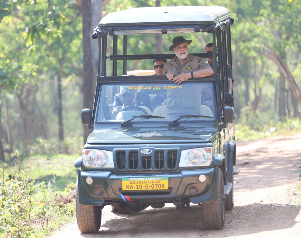 PM visits Bandipur and Mudumalai Tiger Reserves, in Karnataka on April 9, 2023.