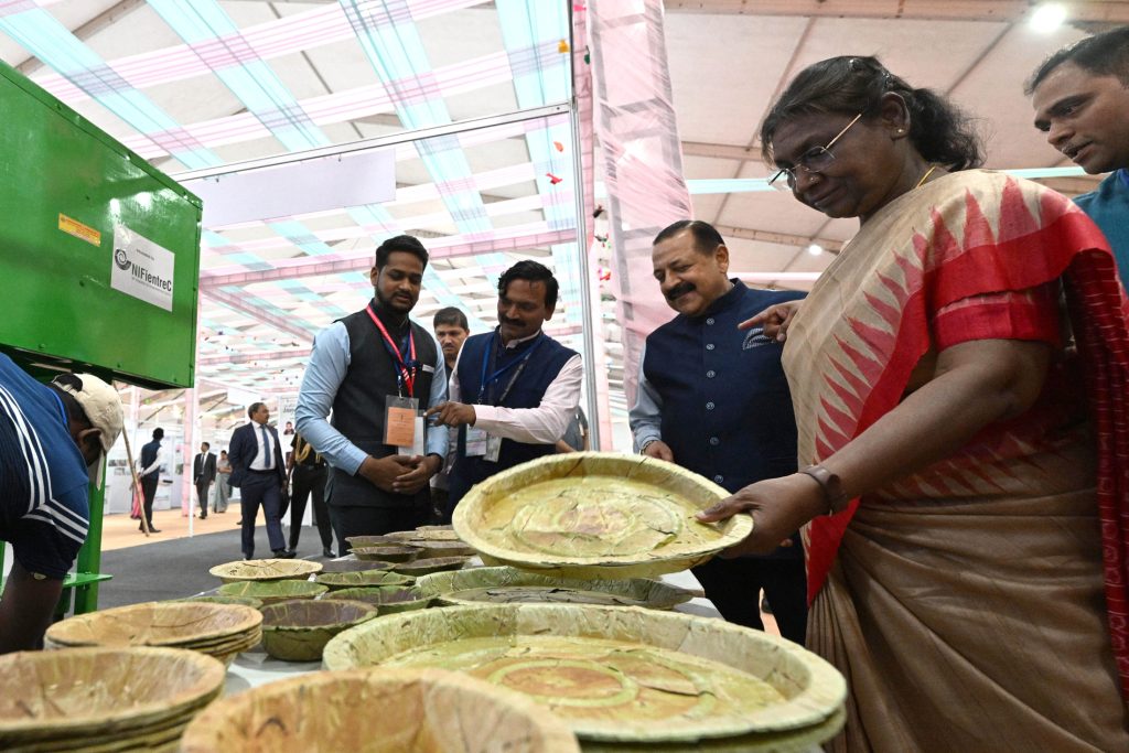 The President of India, Smt. Droupadi Murmu visit 11th Biennial National Grassroots Innovation and Outstanding Traditional Knowledge Awards of NIF at Rashtrapati Bhavan Cultural Centre (RBCC), in New Delhi on April 10, 2023.
