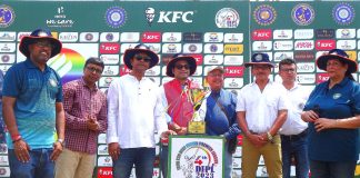 The 4th T20 National Deaf Premier League will be held between the 24th to 27th of April 2023 Left to right: Mr. Sumit Jain President of IDCA, Mr, Sujit Kundu- Head of the Facility & Opearation of Club Pavilion,Merlin group,Mr. Amit Sengupta (head communication East & North east india - British High Commission) , Prof Dr. Mahul Bhramha DIN -Adamas University, Cricketer Arun Lal, Mr Ajay Kumar GM of IDCA, Mrs Roma Balwani CEO -IDCA inaugurating the IDCA 4th T20 Deaf Indian Premier League at Merlin Rise,Club Pavillion Cricket ground.