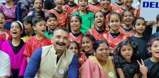 ‘One India One Goal’ is a comprehensive grassroots sports initiative for the whole country Km. Pratima Bhoumik, Minister of State for Social Justice and Empowerment, along with Shri Siddhartha Upadhyay, President STAIRS Foundation, Former Governing council member - Sports Authority of India.