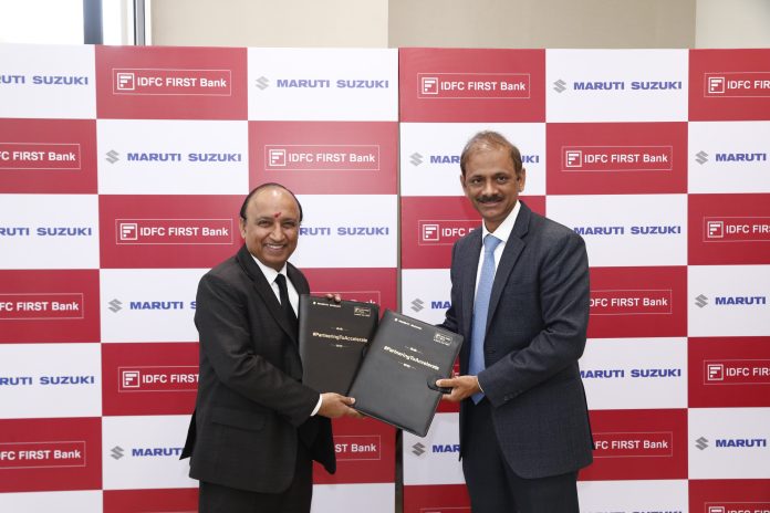 'Maruti Suzuki and IDFC FIRST Bank enter an into a strategic partnership to offer personalised vehicle financing options' 'Maruti Suzuki and IDFC FIRST Bank enter an into a strategic partnership to offer personalised vehicle financing options'