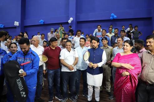 Shri Anurag Singh Thakur Inaugurates Badminton court mats, Judo hall, and Boxing hall at NCOE Hamirpur