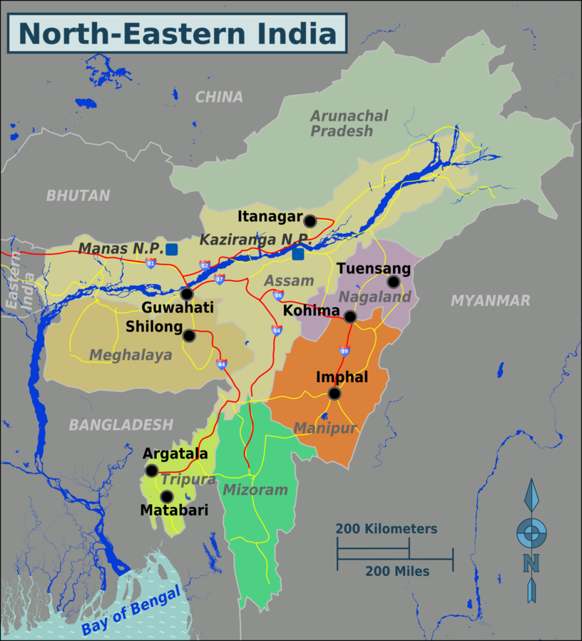 North - eastern India (Image from Wikipedia)