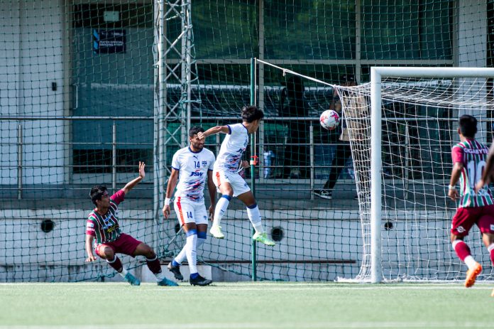 Players in action during league matches of the Next Generation 2023 Cup between ATK Mohun Bagan and Bengaluru FC played at Reliance corporate park at Ghansoli, in Navi Mumbai on 23rd May 2023 Photo: Ankur Salvi / Focus Sports/ NGPL