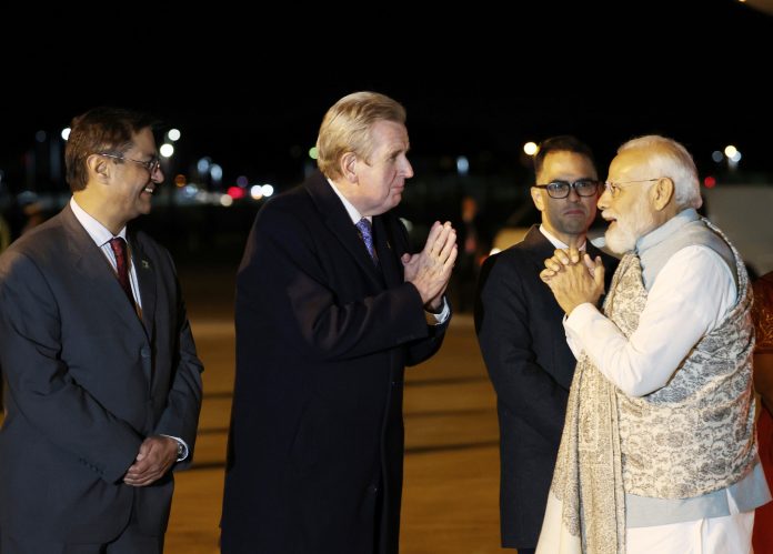 PM receives warm welcome at Kingsford Smith Airport, in Sydney on May 22, 2023.