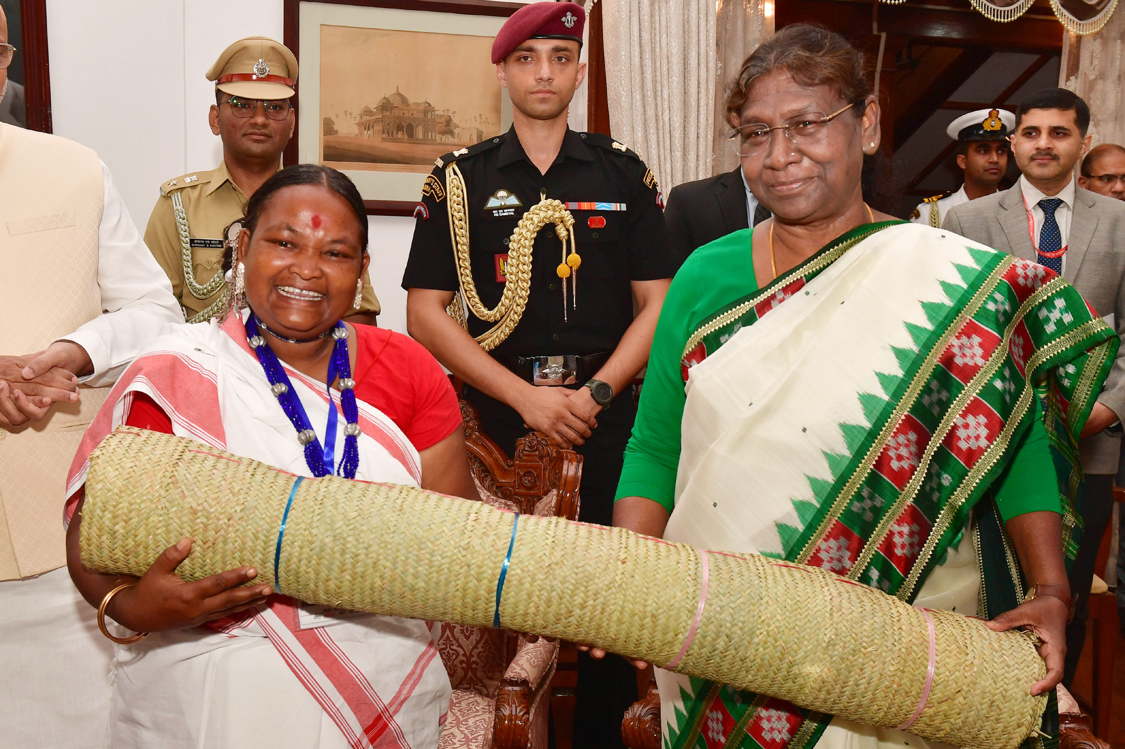 The President of India, Smt. Droupadi Murmu interacting with members of Particularly Vulnerable Tribal Groups (PVTGs) of Jharkhand at Raj Bhavan, in Ranchi on May 24, 2023.