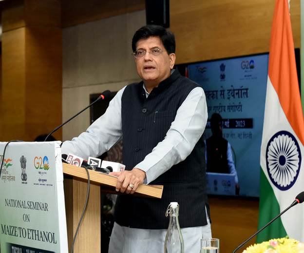 The growth of the ethanol sector has been tremendous which has set a sort of example for the world, said Shri Piyush Goyal, Union Minister for Consumer Affairs, Food and Public Distribution, Textiles and Commerce and Industry while addressing a one-day seminar on ‘National Seminar on Maize to Ethanol’ organized by Department of Food and Public Distribution today.