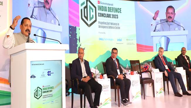 Addressing the India Defence Conclave 2023, Dr. Jitendra Singh said, Prime Minister Modi has taken several policy initiatives in the past nine years to encourage indigenous design, development, and manufacture of defence equipment, thereby promoting Atmanirbharta in defence sector