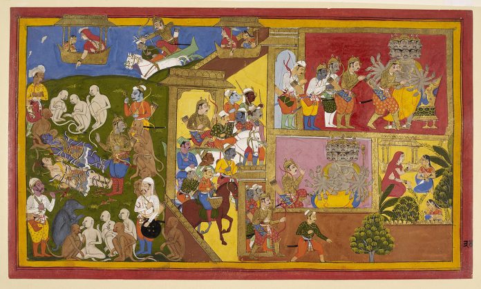 Rama and Lakshmana bound (Ramayana), Yuddha_Kanda (Image from Wikipedia)