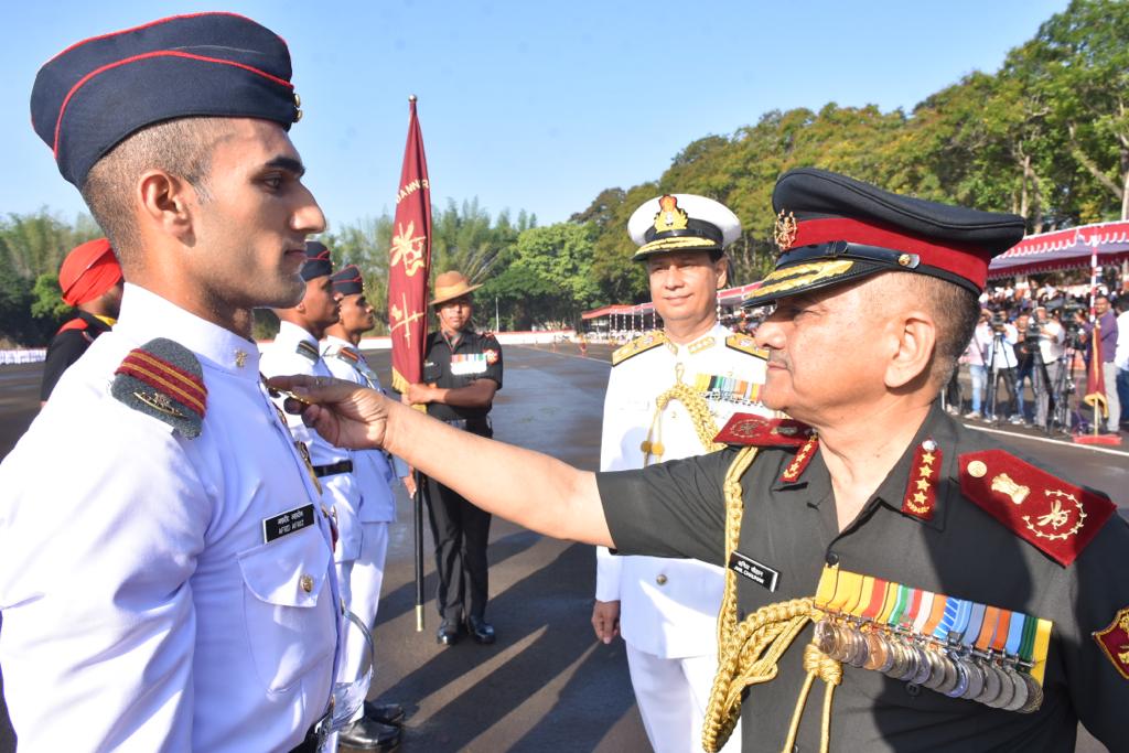 The Passing Out Parade of 144th Course was conducted at Khetarpal Parade Ground, NDA, Khadakwasla on 30 May 2023. Gen Anil Chauhan, PVSM, UYSM, AVSM, SM, VSM, Chief of Defence Staff reviewed the parade.