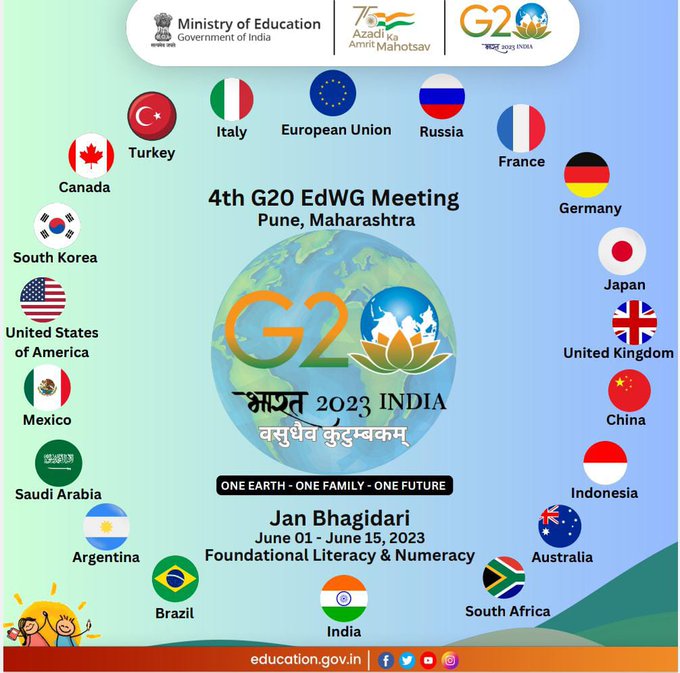 Ministry of Education organising Janbhagidari events across the country in the run-up to the G20 4th Education Working Group meeting at Pune