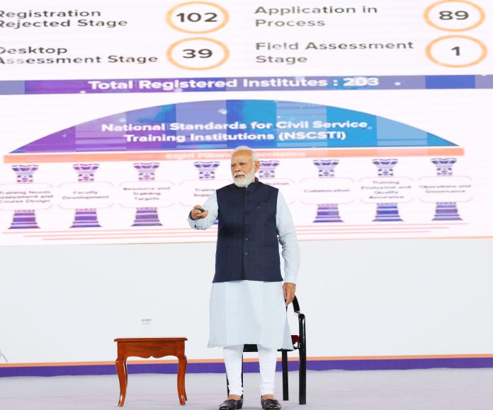 PM inaugurates the first-ever National Training Conclave at the International Exhibition and Convention Centre, in Pragati Maidan, New Delhi on June 11, 2023.