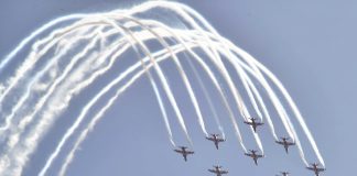 Prime Minister greets on occasion of Air Force Day Glimpses of the air show during the occasion of Combined Graduation Parade at Air Force Academy at Dundigal, in Hyderabad on June 17, 2023. The President of India, Smt Droupadi Murmu present on the occasion.