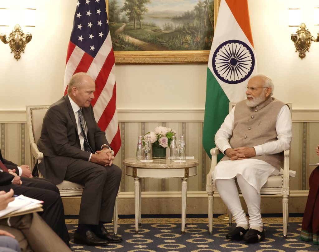 PM meeting the CEO of Boeing, Mr. David L. Calhoun, at White House, Washington DC on June 23, 2023.