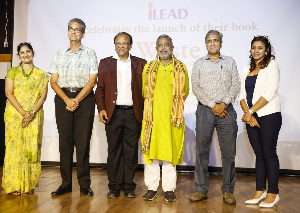 (L-R): Dr Deepali Singhee, Principal, J D Birla Institute, Mr. Shahanshah Mirza, Executive Officer at Customs and Central Excise Department, Govt. of India, Mr. Pradip Chopra, Chairman, PS Group and iLEAD, Mr. Debasish Kumar, Mayor-In-Council for Conservation of Parks, KMC, Dr. Saikat Maitra, Former Vice Chancellor, MAKAUT and Ms. Pragya Chopra, Executive Director, iLEAD at the Book Launch of 'Waste - A Great Untapped Business Opportunity' by Pradip Chopra on World Environment Day