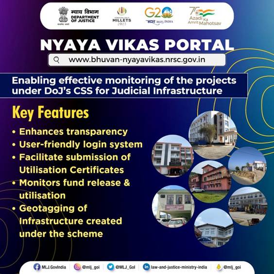 Nyaya Vikas Portal for Monitoring of Centrally Sponsored Scheme for Development of Infrastructure for Judiciary