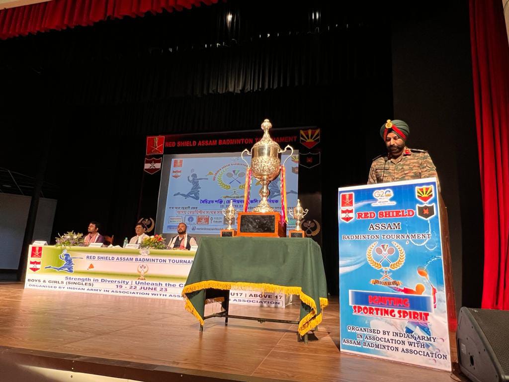 INDIAN ARMY ORGANISED TROPHY UNVEILING CEREMONY OF ‘RED SHIELD ASSAM BADMINTON TOURNAMENT’