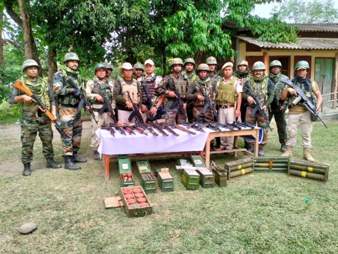 SECURITY FORCES RECOVER LARGE QUANTITIES OF WEAPONS & AMMUNITION IN MANIPUR