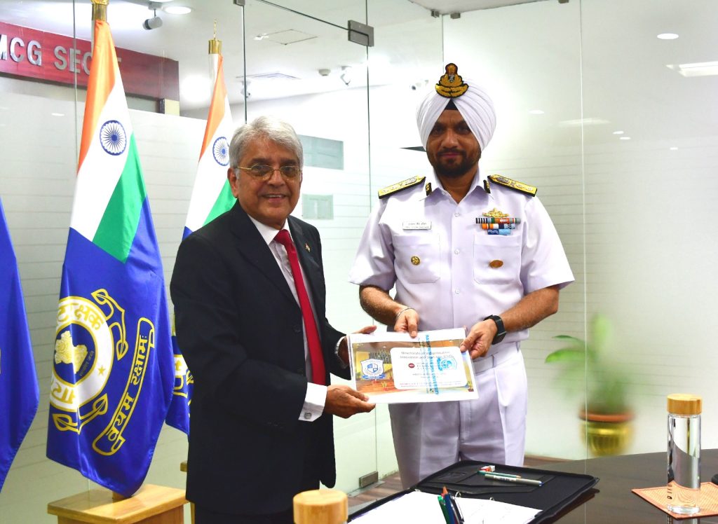  Commander, Coast Guard Regional Headquarters, North East, Inspector General Iqbal Singh Chauhan, TM honored the chief guest Dr. Prabhakaran Paleri, PTM, TM  former Director General, of the Indian Coast Guard.