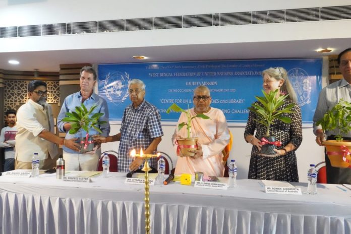 On the occasion of World Environment Day, 2023 Gaudiya Mission Baghbazar and WEBFUNA organised an International Seminar on the topic ‘ Environmental Degradation – Mitigating Challenges’ conjointly at Sri Chaitanya Mahaprabhu Museum Auditorium on 5th June 2023.