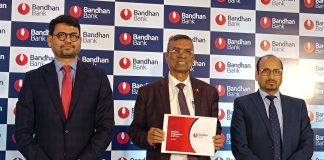 Bandhan Bank announced its financial results for the first quarter of the financial year 2023-24 L-R: Mr. Sunil Samdani, Mr. Chandra Shekhar Ghosh, MD & CEO of Bandhan Bank, and Mr. Ratan Kesh in a press conference at Kolkata.