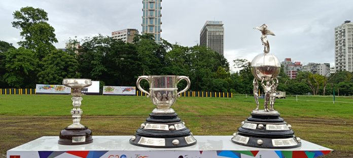 The Durand Cup Trophies.
