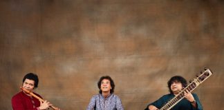 The NCPA unveils the SOI Autumn 2023 Season featuring the world premiere of Zakir Hussain’s Triple Concerto (L-R) Rakesh Chaurasia, Zakir Hussain, Niladri Kumar