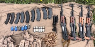 ARMY ELIMINATES INFILTRATION BID ALONG LINE OF CONTROL IN MACCHAL SECTOR, KUPWARA In a thorough Joint Search Operation done by Indian Army, BSF and JKP in the morning, resulting in the recovery of four AK series rifles, one UBGL, five UBGL Grenades, nine magazines, 175 AK rounds, six hand grenades, tactical vests, and a large quantity of war like stores.