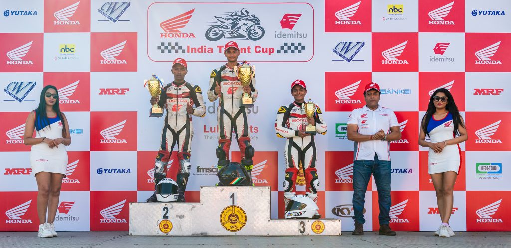 Shyam Sundar claims his first victory in Round 2 of IDEMITSU Honda India Talent Cup NSF250R