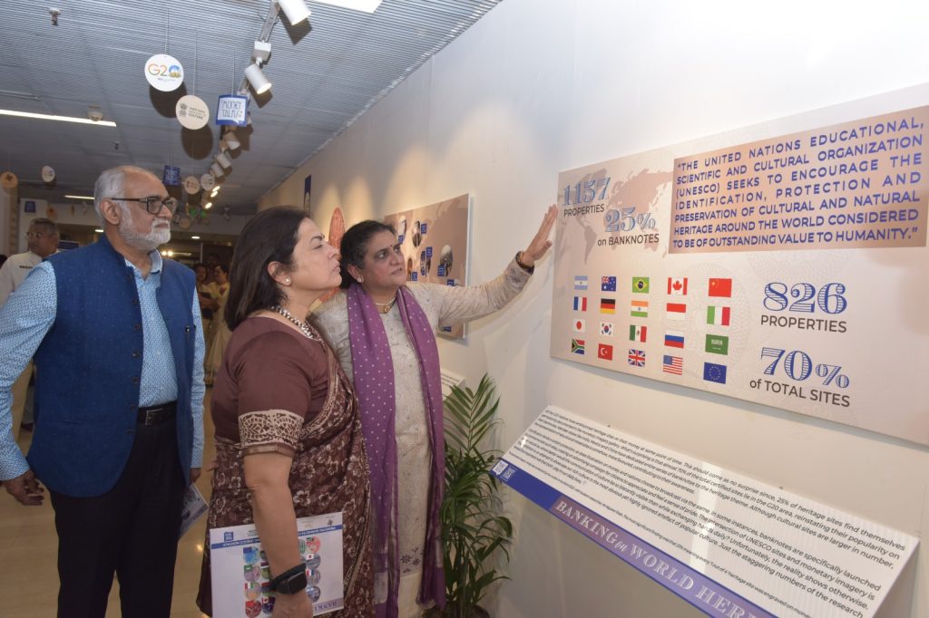 The exhibition 'Banking on World Heritage' at the Darshanam Gallery of Indira Gandhi National Centre for the Arts.