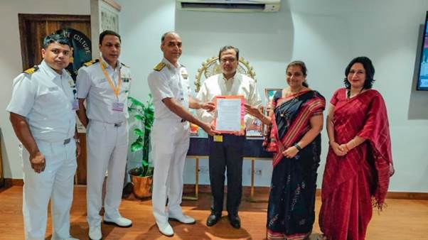 The MoU signing ceremony held on July 18, 2023, was graced by Shri Govind Mohan, Secretary, Ministry of Culture; Smt. Uma Nanduri, Joint Secretary, Ministry of Culture; Smt. Priyanka Chandra, Director (AKAM), Ministry of Culture; Rear Admiral Shri K.S. Srinivas; and Commodore Shri Sujeet Bakshi, Commander Shri Sandeep Roy from the Indian Navy.