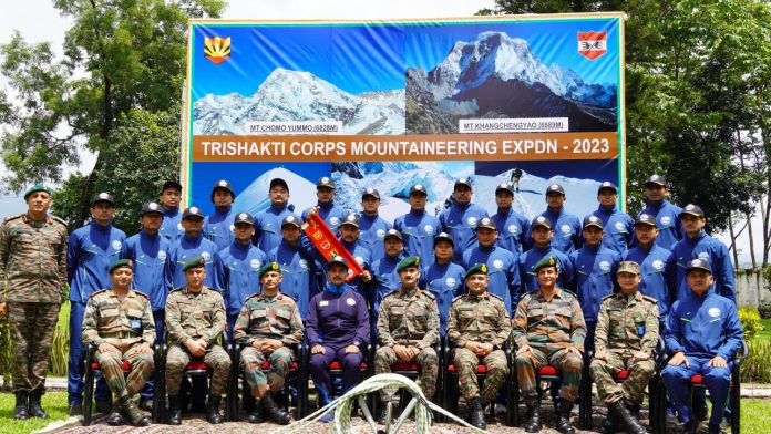 TRISHAKTI CORPS FLAGS OFF INDIAN ARMY & HMI JOINT MOUNTAINEERING EXPEDITION TO MT CHOMO YUMMO (6829M) IN NORTH SIKKIM