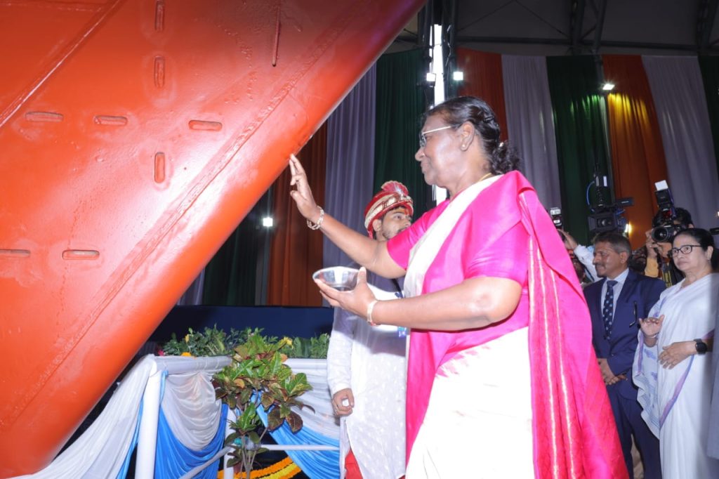Vindhyagiri, the sixth Stealth Frigate of Project 17A being built at GRSE, was launched today at the shipyard by the Hon'ble President of India, Smt Droupadi Murmu.
