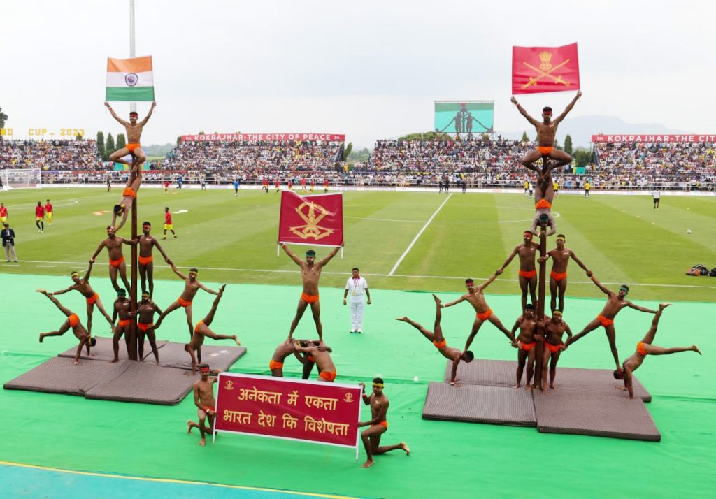 Glimpse of the opening ceremony of 132nd Durand Cup in Kokrajhar, Assam on August 05, 2023.