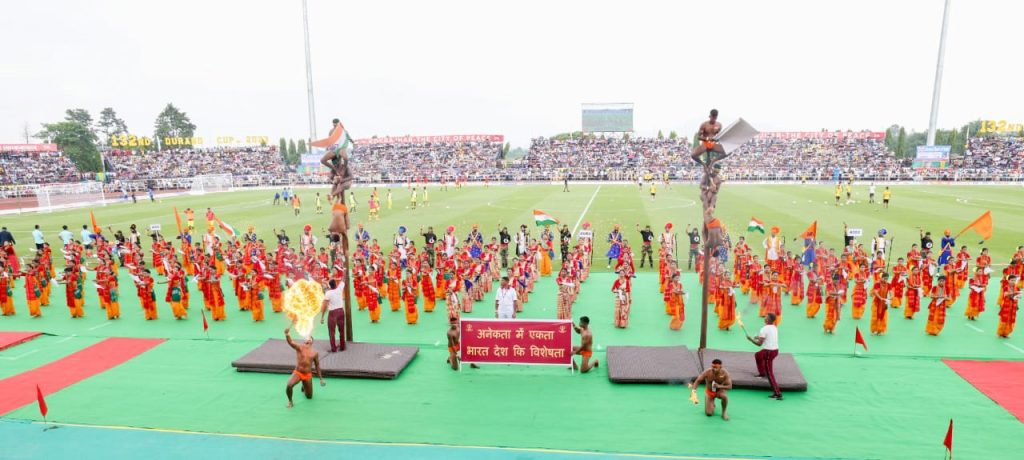 Glimpse of the opening ceremony of 132nd Durand Cup in Kokrajhar, Assam on August 05, 2023.