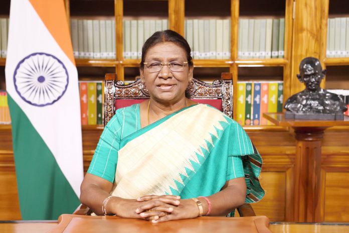 The President of India, Smt Droupadi Murmu addresses to the Nation on the Eve of 77th Independence Day via video message on August 14, 2023.