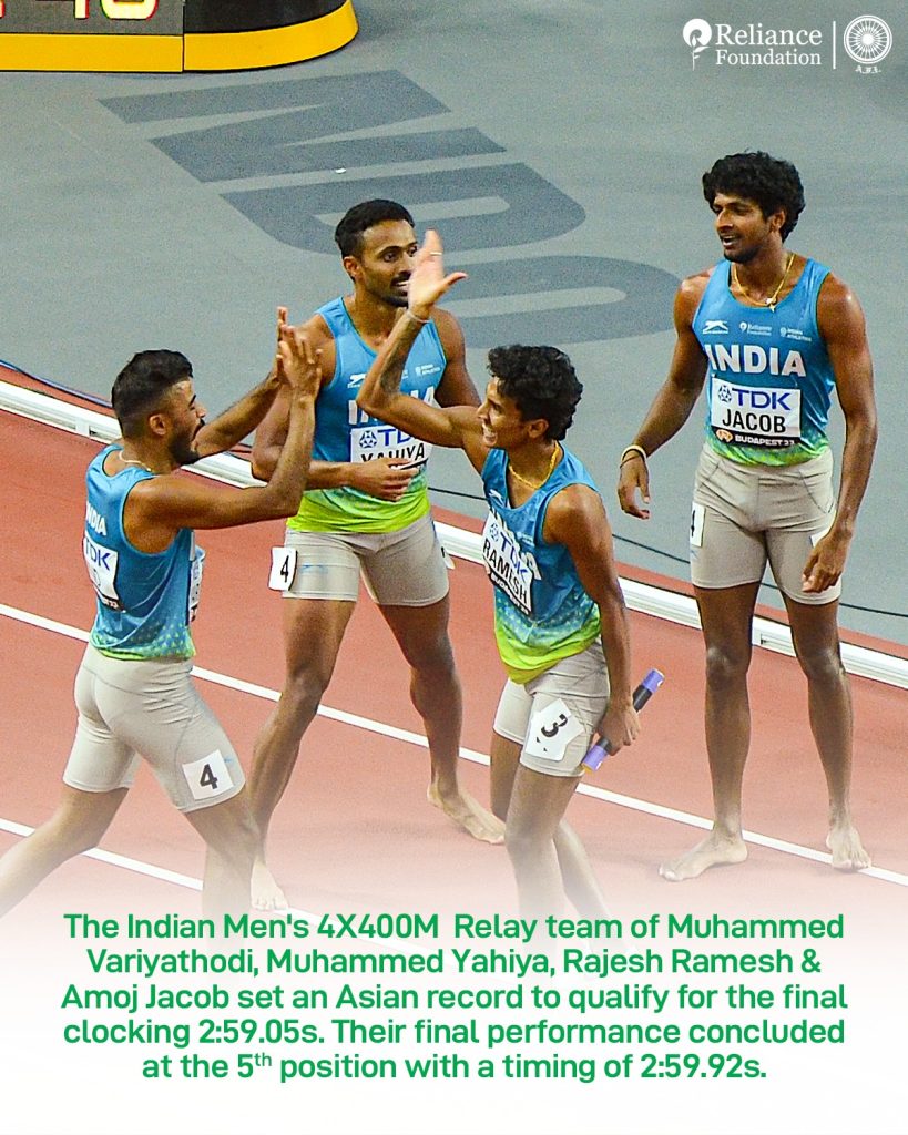 Indian Men 4X400 Relay Team at World Athletics Championship Budapest.
