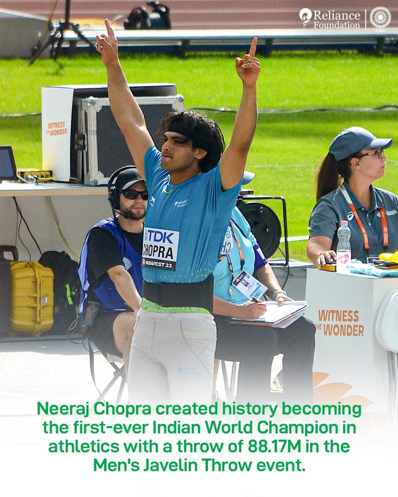 Neeraj Chopra at World Athletics Championship Budapest.