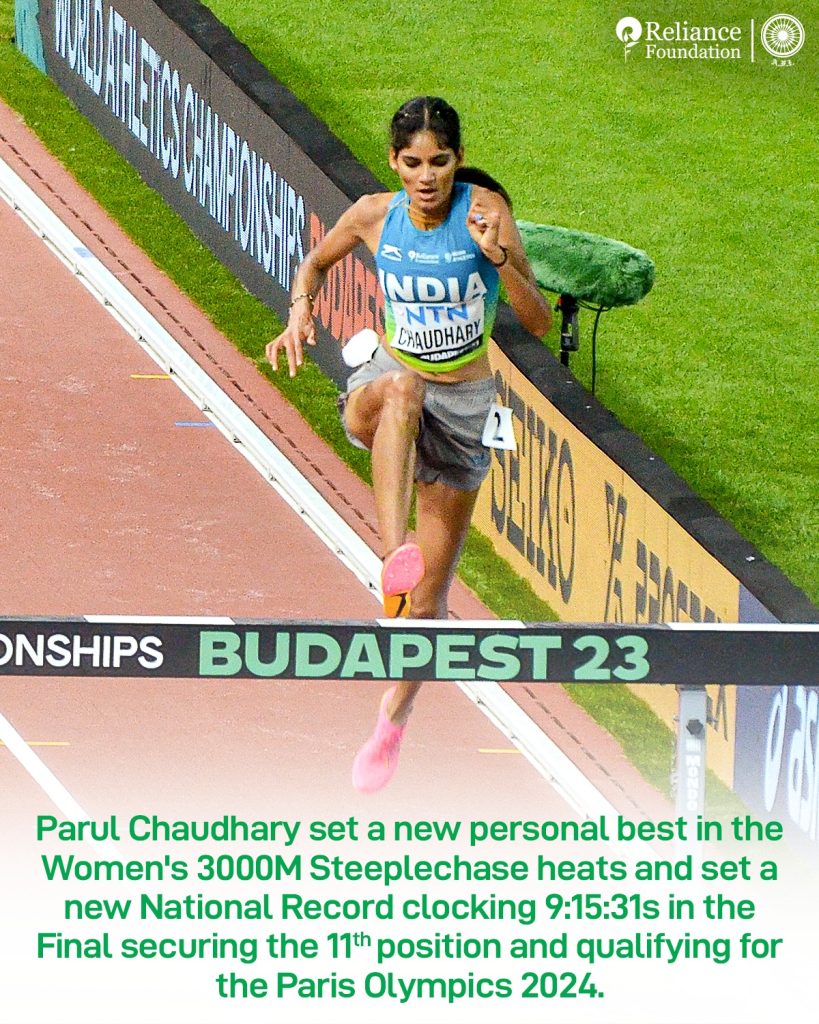 Parul Chaudhary at World Athletics Championship Budapest.