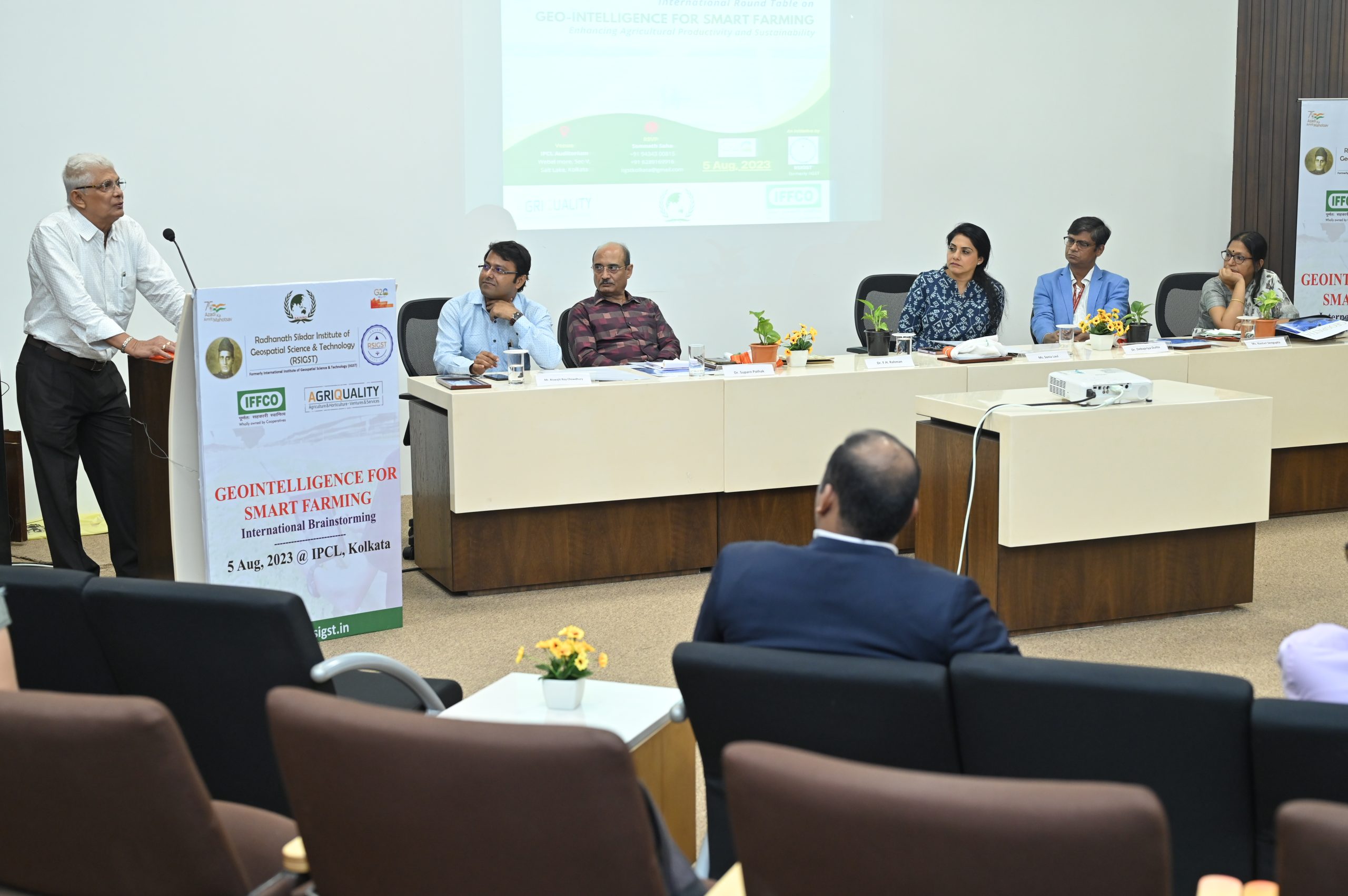 The event, titled "Geointelligence for Smart Farming: International Brainstorming," took place at Indian Power Corporation Limited and was organized by Radhanath Sikdar Institute of Geospatial Science and Technology.