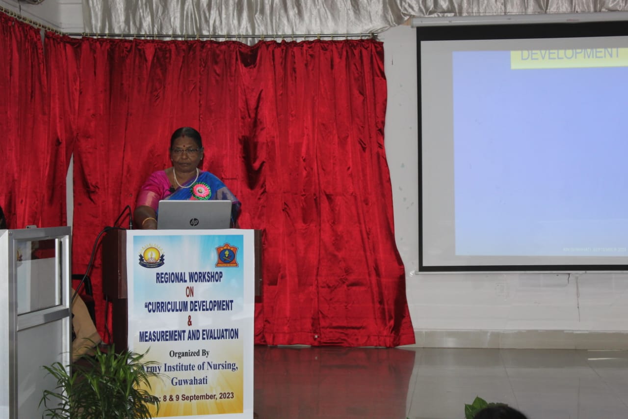 Army Institute of Nursing, Basistha, Guwahati organized a Regional workshop from 8 to 9 September 2023 on the topic “Curriculum Development & Measurement and Evaluation”.