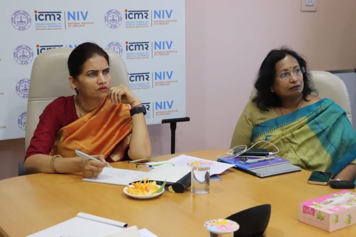 Union Minister of State for Health and Family Welfare, Dr. Bharati Pravin Pawar reviewed steps taken for containment of Nipah virus outbreak in Kozhikode, Kerala, from the Indian Council of Medical Research – National Institute of Virology (ICMR-NIV), in Pune today.