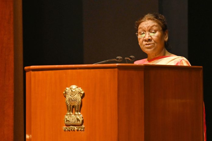 The President of India, Smt Droupadi Murmu addressing the group of 213 probationers of Indian Railways (2019, 2020 and 2021 batch) at Rashtrapati Bhavan, in New Delhi on September 15, 2023. The President of India, Smt Droupadi Murmu addressing the group of 213 probationers of Indian Railways (2019, 2020 and 2021 batch) at Rashtrapati Bhavan, in New Delhi on September 15, 2023.