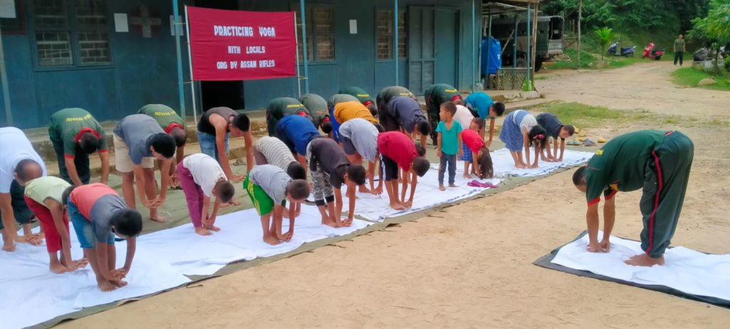 ASSAM RIFLES ORGANISED ‘PRACTICING YOGA WITH LOCALS’ IN NEW KAIPHUNDAI, TAMENGLONG DISTRICT, MANIPUR